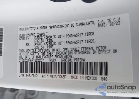 2023 Toyota Tacoma Trd Sport из США, поврежденный, VIN 3TYDZ5BN6PT023257